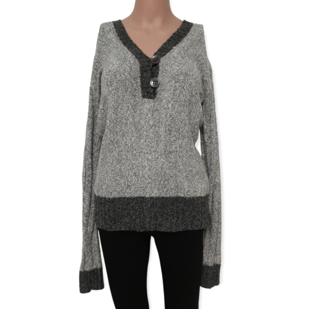 Maurices V Neck Hoodie Sweater Womens Small